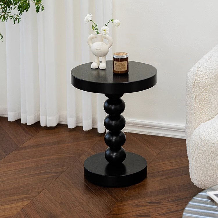 Modern Minimalist Wood Round End Table 1-Tier For Living Room