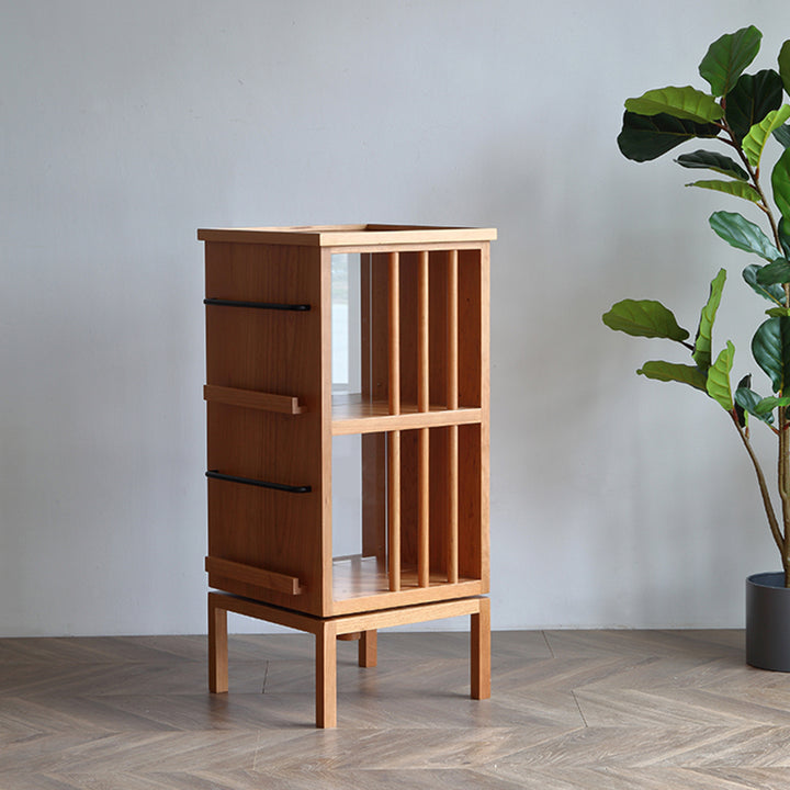 Étagères rectangulaires contemporaines en pin scandinave et bois de cerisier à 3 niveaux pour bureau à domicile 
