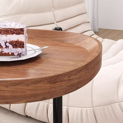 Modern Minimalist MDF Carbon Steel Arched Movable Side Table 2-Tier For Living Room