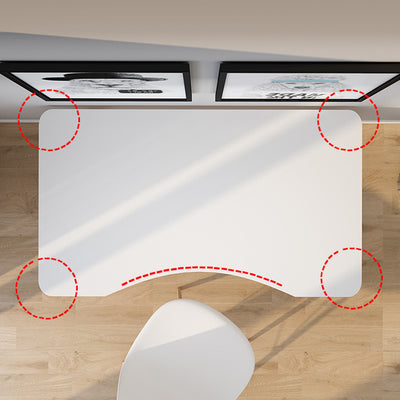 Contemporary Scandinavian MDF Wood Curved Rectangular Desk 1-Tier For Home Office