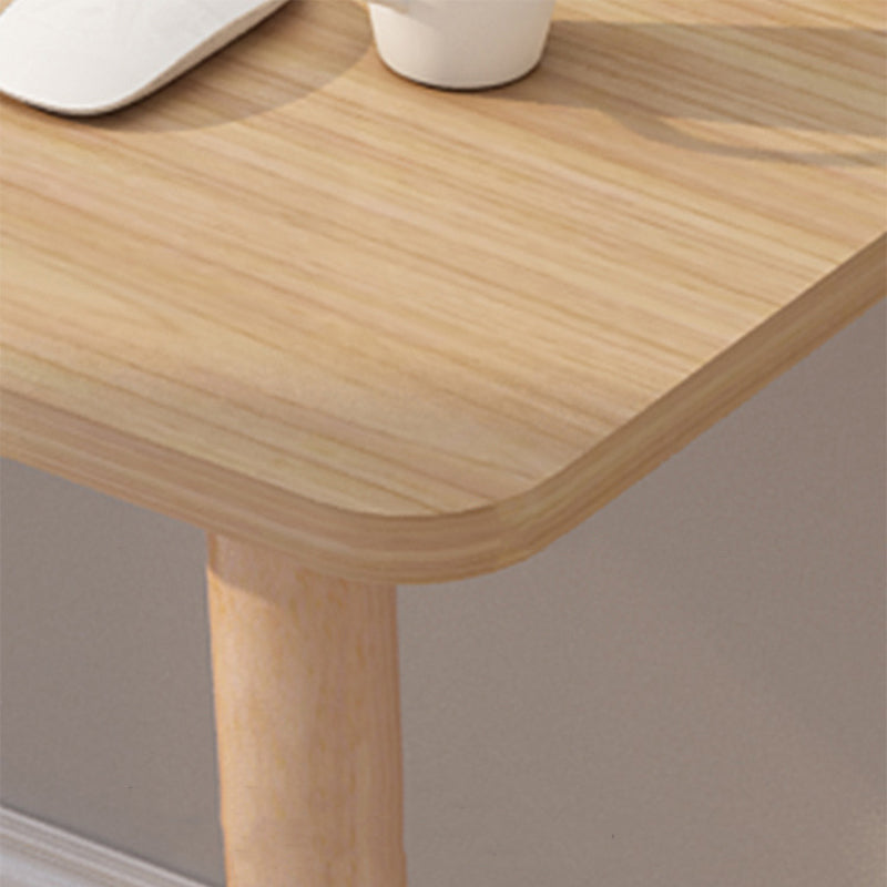 Moderner skandinavischer geschwungener rechteckiger Schreibtisch aus MDF und Massivholz, 1-stöckig, für das Homeoffice 