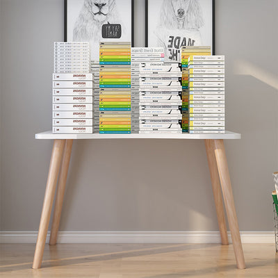 Contemporary Scandinavian MDF Wood Curved Rectangular Desk 1-Tier For Home Office