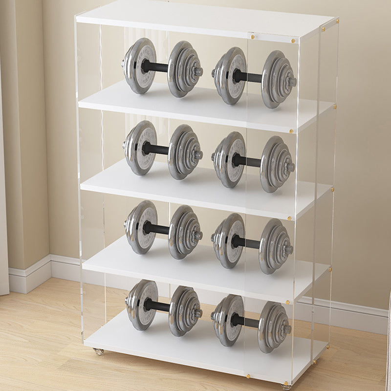 Modern Minimalist Acrylic Wood Rectangular Bookshelves 5-Tier For Home Office