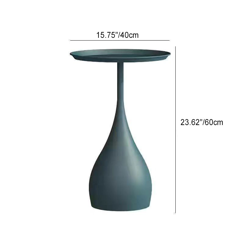 Zeitgenössischer skandinavischer Wassertropfen-Rundtisch aus Metall, 1-stufig, für das Wohnzimmer 