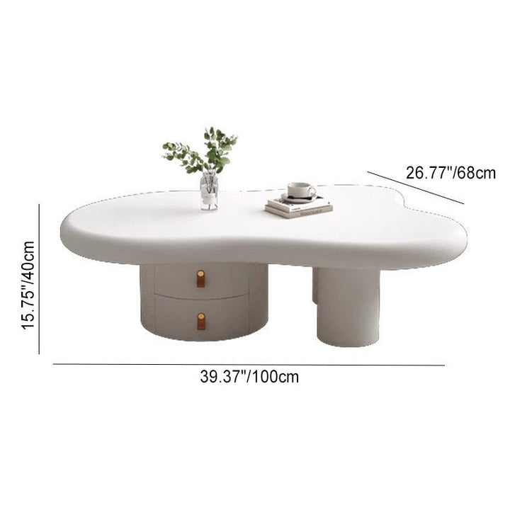Moderner minimalistischer Wolkencreme-Dichte-Panel-Massivholz-Beistelltisch 1-stufig für das Wohnzimmer 