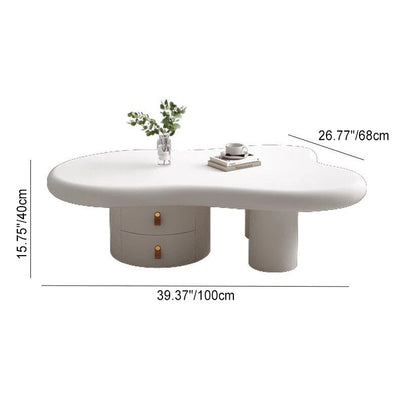 Table d'appoint en bois massif avec panneau de densité crème nuage minimaliste moderne à 1 niveau pour salon 