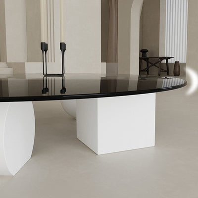 Table d'appoint moderne de luxe en verre et fer avec orbe ronde, cylindre, carré, triangle, cône, à 1 niveau pour salon 