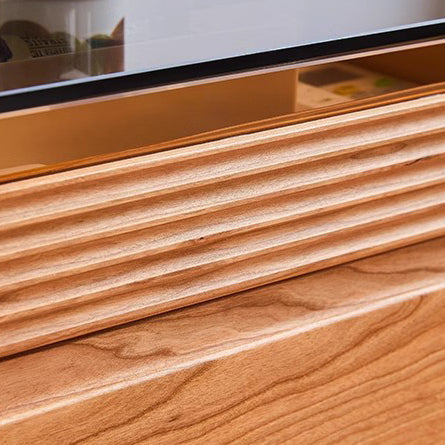 Table de chevet moderne minimaliste amovible en verre carré avec bois massif à 2 tiroirs pour chambre 