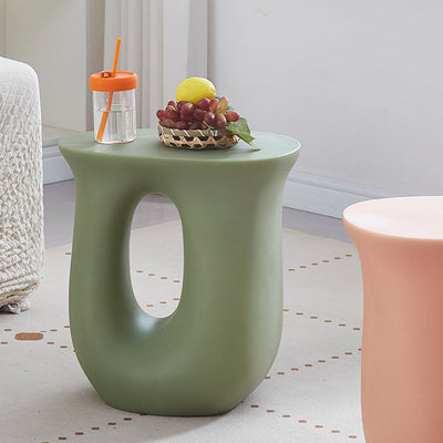 Table d'appoint en plastique en forme de U Art Déco moderne à dopamine 1 niveau pour salon 