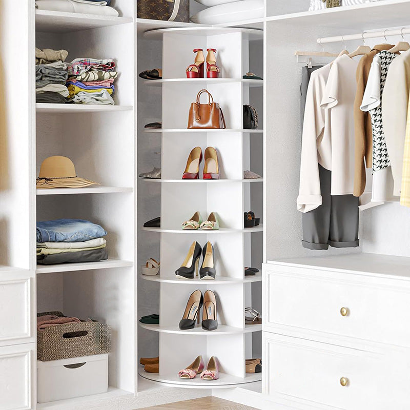 Rangement de chaussures moderne minimaliste sur pied rond en PVC et bois plastique 4/5/6/7 niveaux pour entrées 