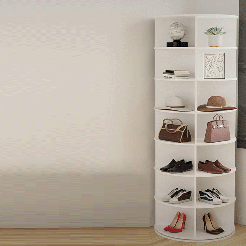 Rangement de chaussures moderne minimaliste sur pied rond en PVC et bois plastique 4/5/6/7 niveaux pour entrées 
