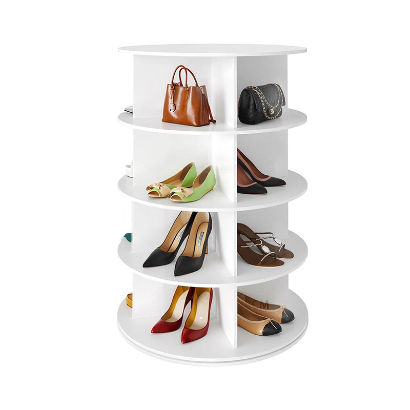 Rangement de chaussures moderne minimaliste sur pied rond en PVC et bois plastique 4/5/6/7 niveaux pour entrées 