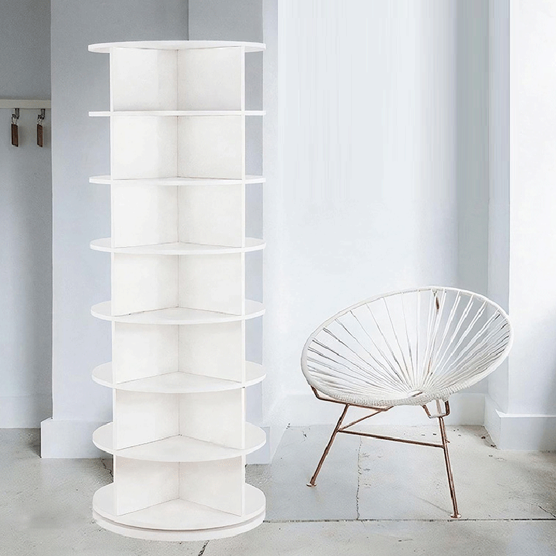 Rangement de chaussures moderne minimaliste sur pied rond en PVC et bois plastique 4/5/6/7 niveaux pour entrées 