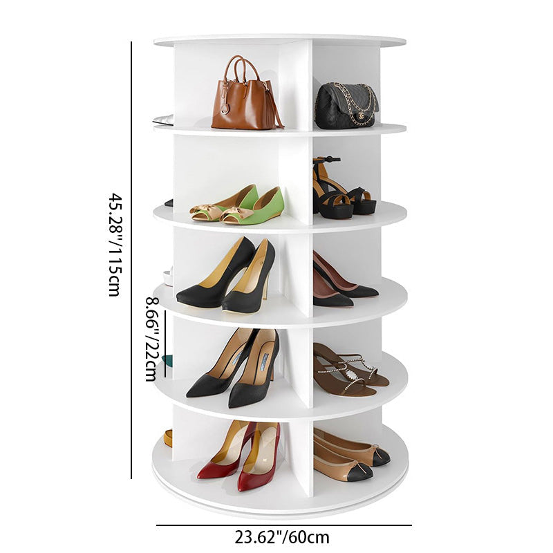 Rangement de chaussures moderne minimaliste sur pied rond en PVC et bois plastique 4/5/6/7 niveaux pour entrées 
