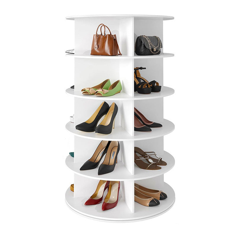 Rangement de chaussures moderne minimaliste sur pied rond en PVC et bois plastique 4/5/6/7 niveaux pour entrées 