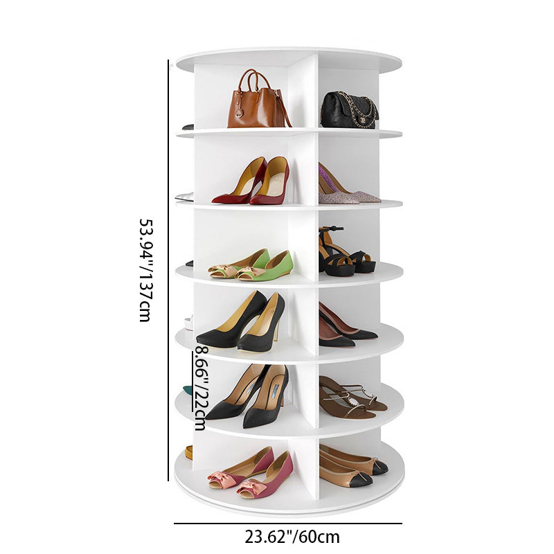 Rangement de chaussures moderne minimaliste sur pied rond en PVC et bois plastique 4/5/6/7 niveaux pour entrées 