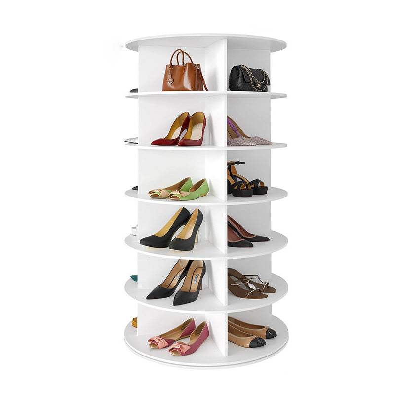 Rangement de chaussures moderne minimaliste sur pied rond en PVC et bois plastique 4/5/6/7 niveaux pour entrées 