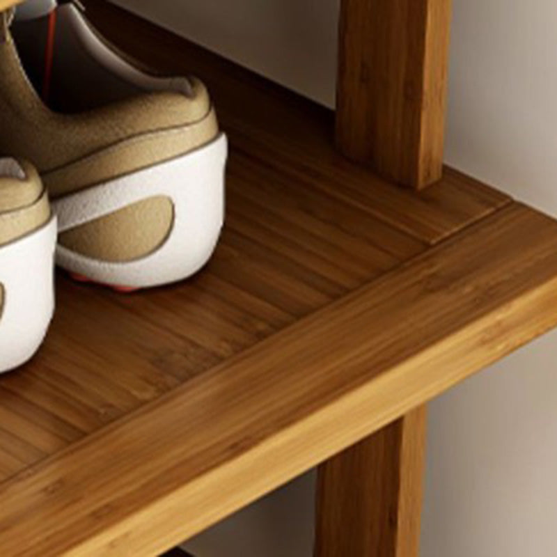 Moderner minimalistischer rechteckiger Heather Bambus Schuhregal 5-stufig für Eingangsbereiche 