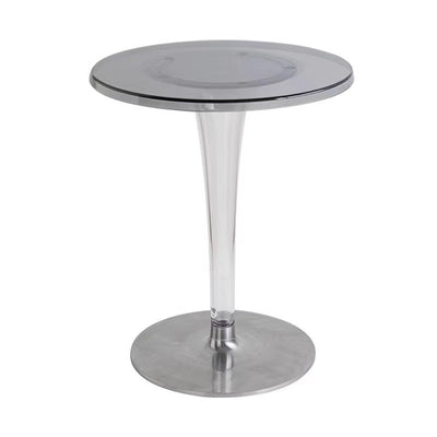 Modern Minimalist Round Cylinder PC Aluminum End Table 1-Tier For Entryways