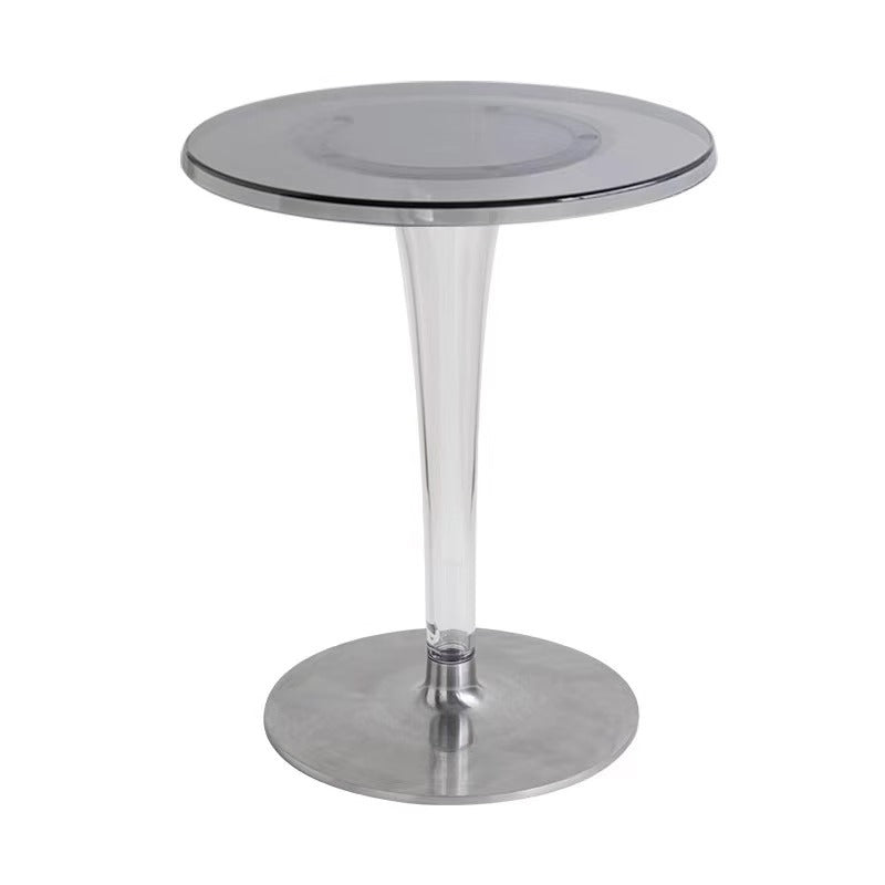 Modern Minimalist Round Cylinder PC Aluminum End Table 1-Tier For Entryways
