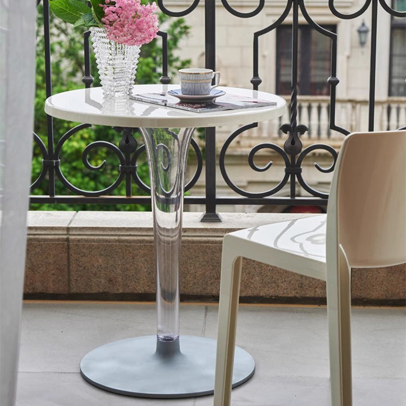 Modern Minimalist Round Cylinder PC Aluminum End Table 1-Tier For Entryways
