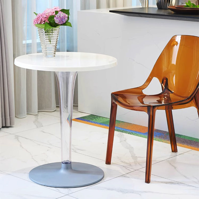 Modern Minimalist Round Cylinder PC Aluminum End Table 1-Tier For Entryways