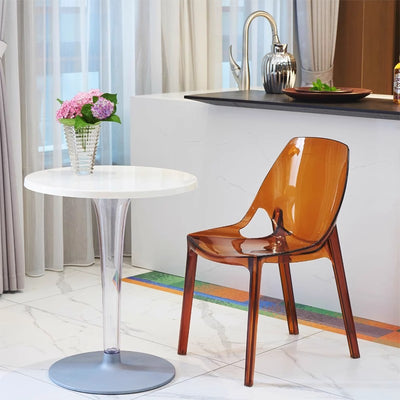 Modern Minimalist Round Cylinder PC Aluminum End Table 1-Tier For Entryways