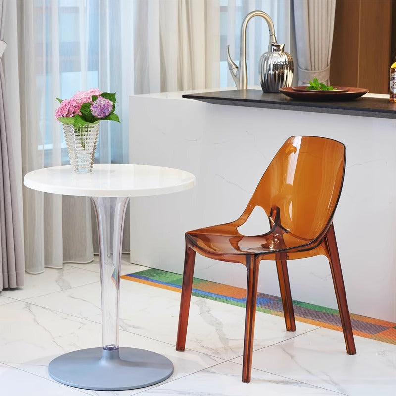 Modern Minimalist Round Cylinder PC Aluminum End Table 1-Tier For Entryways