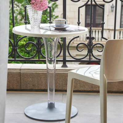 Modern Minimalist Round Cylinder PC Aluminum End Table 1-Tier For Entryways