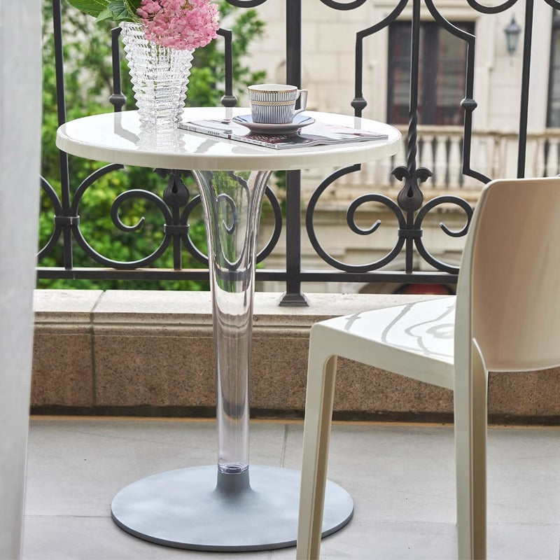 Modern Minimalist Round Cylinder PC Aluminum End Table 1-Tier For Entryways