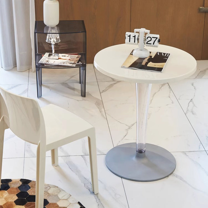 Modern Minimalist Round Cylinder PC Aluminum End Table 1-Tier For Entryways