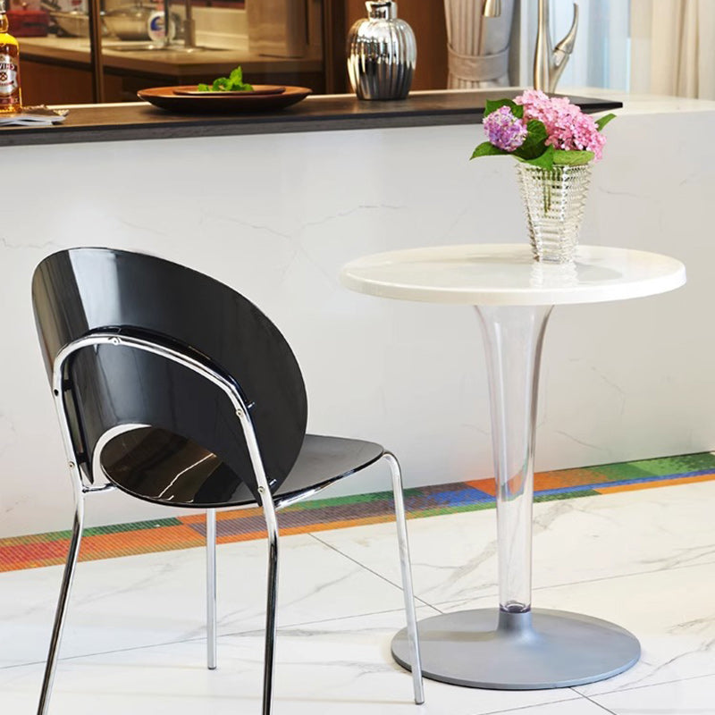 Modern Minimalist Round Cylinder PC Aluminum End Table 1-Tier For Entryways