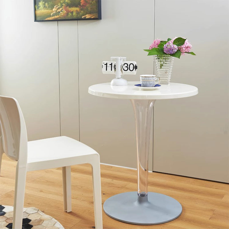 Modern Minimalist Round Cylinder PC Aluminum End Table 1-Tier For Entryways