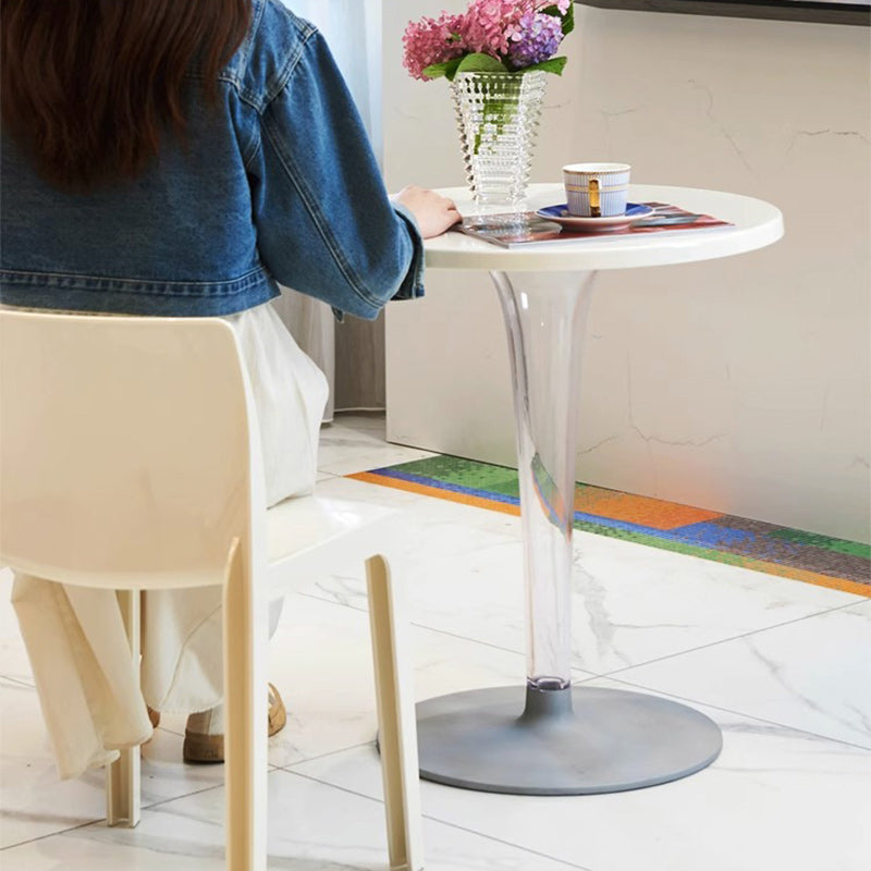 Modern Minimalist Round Cylinder PC Aluminum End Table 1-Tier For Entryways