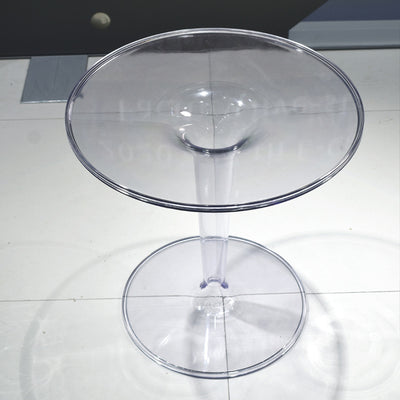 Modern Simplicity Round Cylinder Acrylic End Table 1-Tier For Entryways