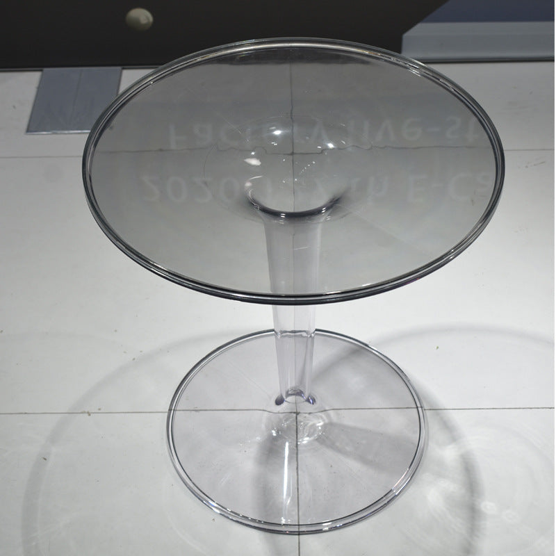 Modern Simplicity Round Cylinder Acrylic End Table 1-Tier For Entryways