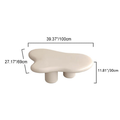 Moderner Art Deco Creme Wolken Zylinder Runder PVC Tischplatte Endtisch 1-stufig Für Wohnzimmer 