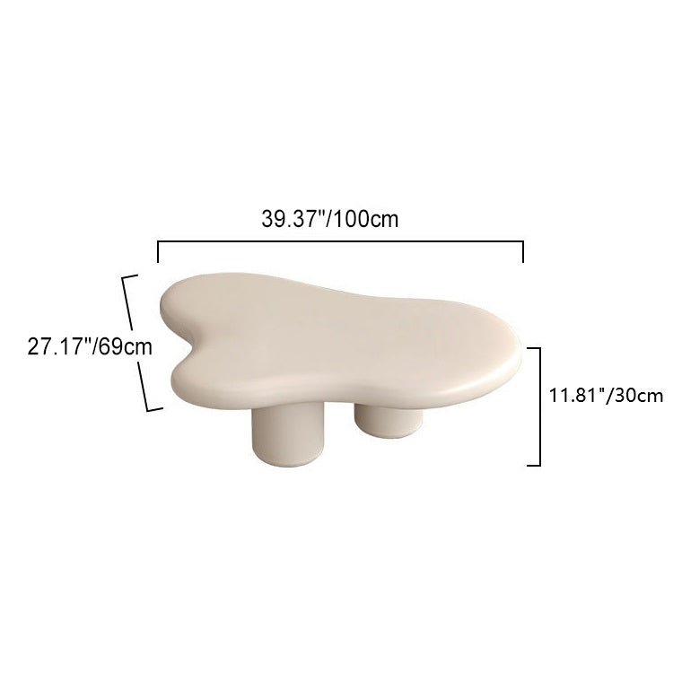 Moderner Art Deco Creme Wolken Zylinder Runder PVC Tischplatte Endtisch 1-stufig Für Wohnzimmer 