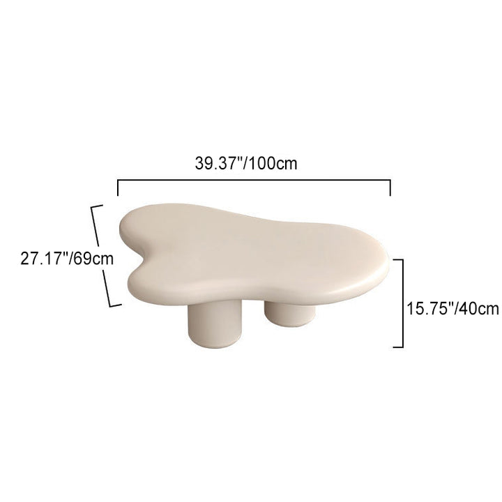 Moderner Art Deco Creme Wolken Zylinder Runder PVC Tischplatte Endtisch 1-stufig Für Wohnzimmer 