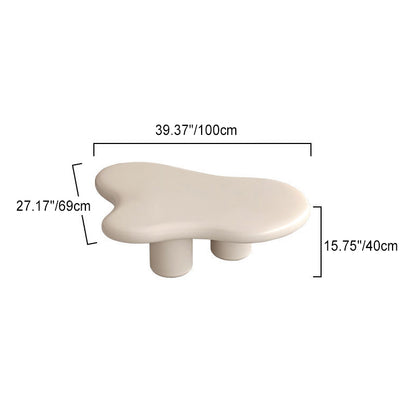 Moderner Art Deco Creme Wolken Zylinder Runder PVC Tischplatte Endtisch 1-stufig Für Wohnzimmer 