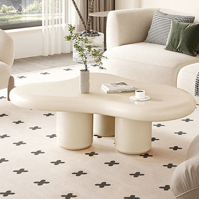 Moderner Art Deco Creme Wolken Zylinder Runder PVC Tischplatte Endtisch 1-stufig Für Wohnzimmer 