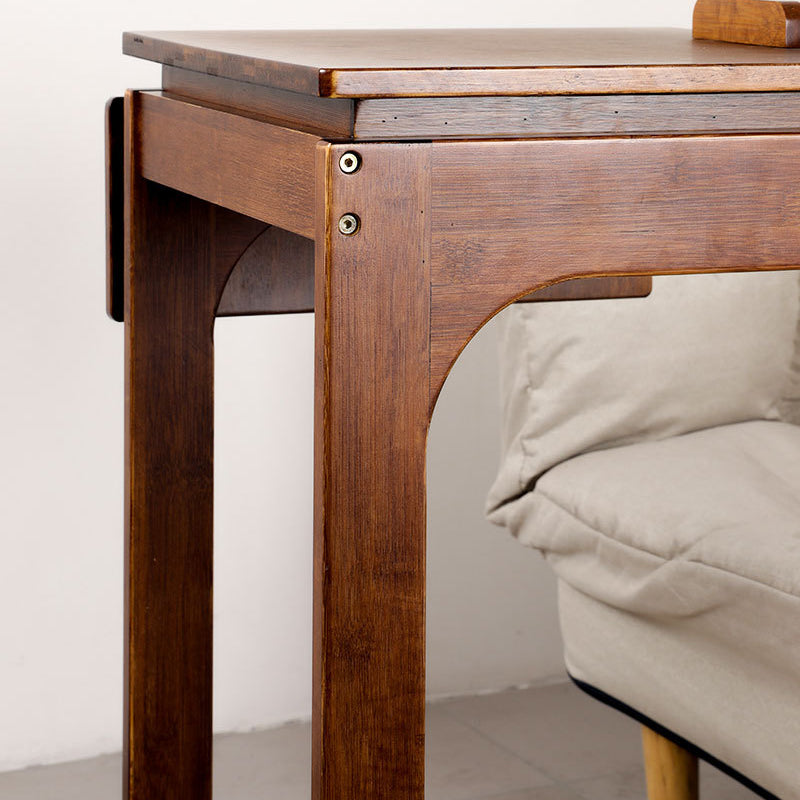 Mesa Auxiliar Moderna Minimalista C-Cuadrada de Madera Maciza de 2 Niveles para Sala de Estar 