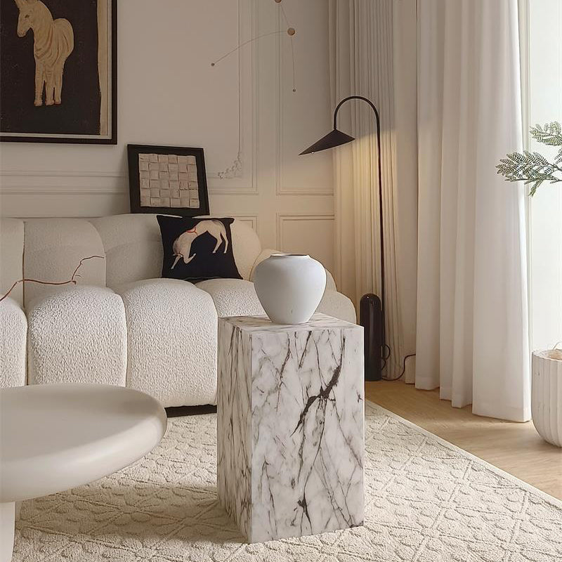 Moderner minimalistischer rechteckiger strukturierter Acryl-Beistelltisch 1-stufig für das Wohnzimmer 