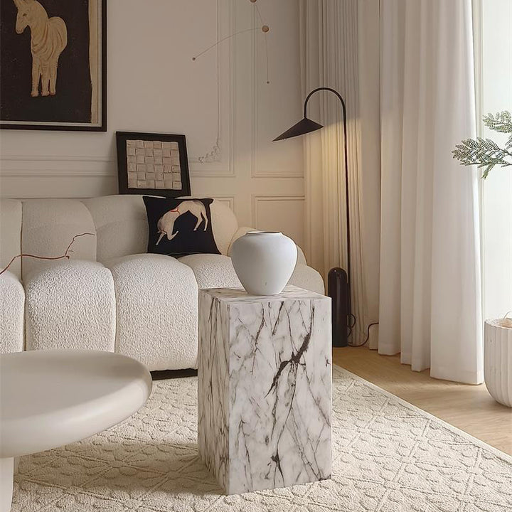 Moderner minimalistischer rechteckiger strukturierter Acryl-Beistelltisch 1-stufig für das Wohnzimmer 