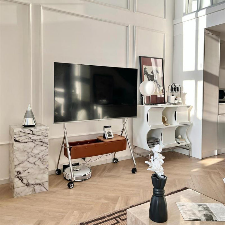 Moderner minimalistischer rechteckiger strukturierter Acryl-Beistelltisch 1-stufig für das Wohnzimmer 