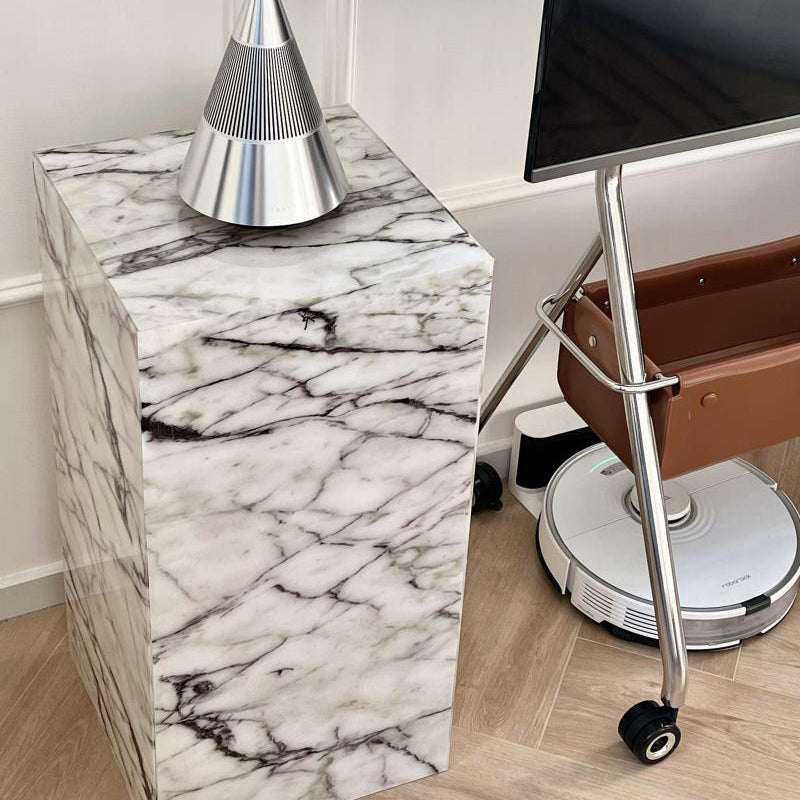 Moderner minimalistischer rechteckiger strukturierter Acryl-Beistelltisch 1-stufig für das Wohnzimmer 