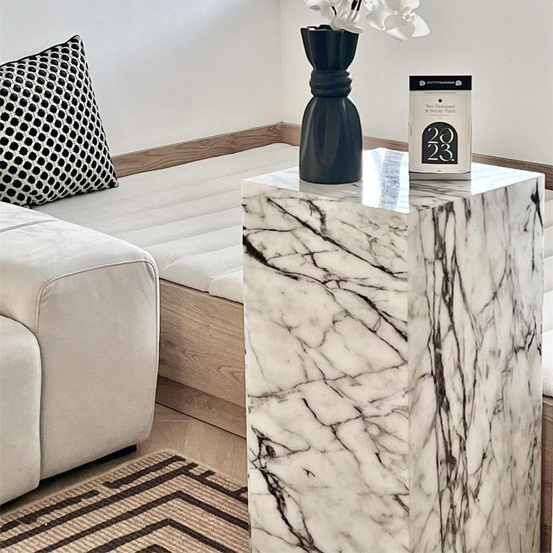 Moderner minimalistischer rechteckiger strukturierter Acryl-Beistelltisch 1-stufig für das Wohnzimmer 