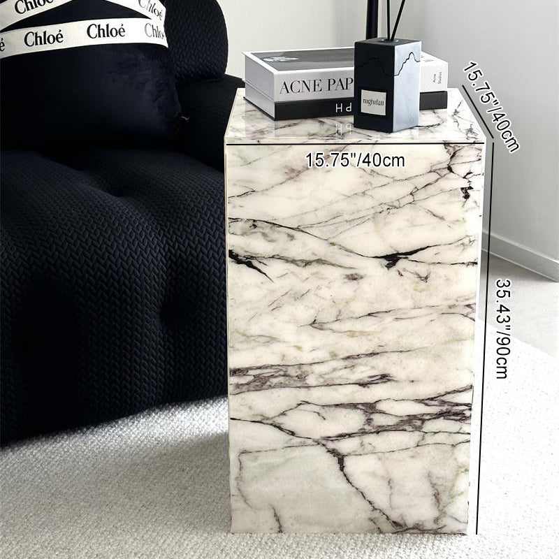 Moderner minimalistischer rechteckiger strukturierter Acryl-Beistelltisch 1-stufig für das Wohnzimmer 