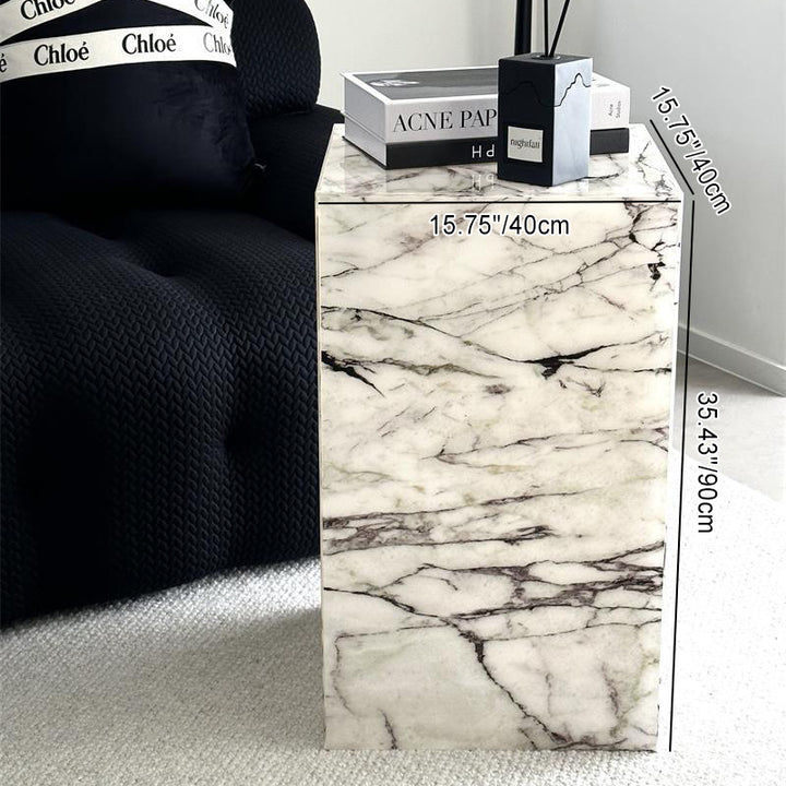 Moderner minimalistischer rechteckiger strukturierter Acryl-Beistelltisch 1-stufig für das Wohnzimmer 