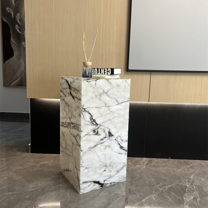 Moderner minimalistischer rechteckiger strukturierter Acryl-Beistelltisch 1-stufig für das Wohnzimmer 